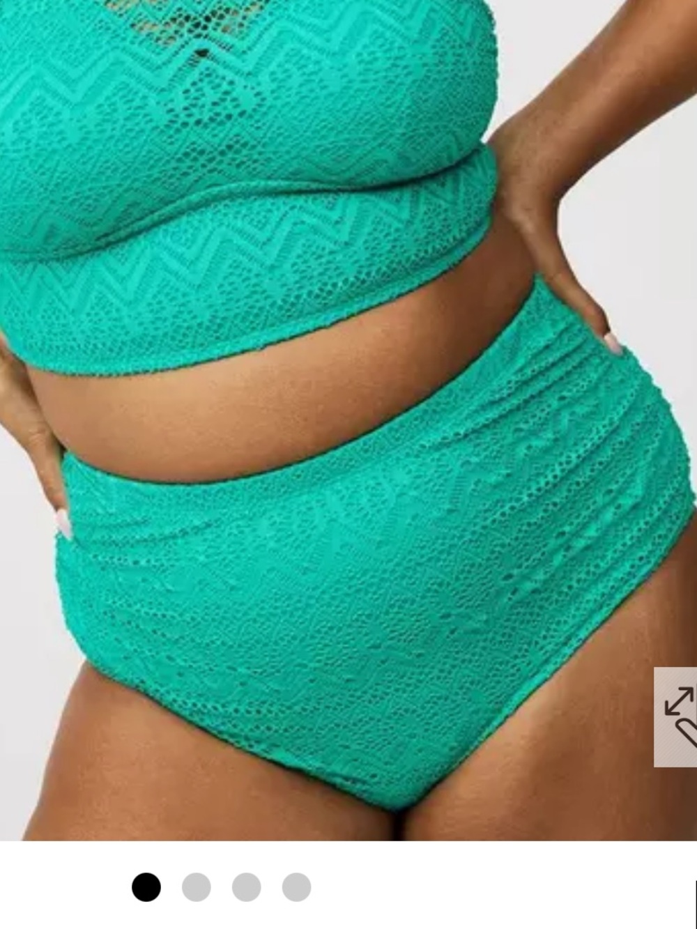 EUC Torrid Size 5- Textured High-Waist Bikini Bottom - Teal